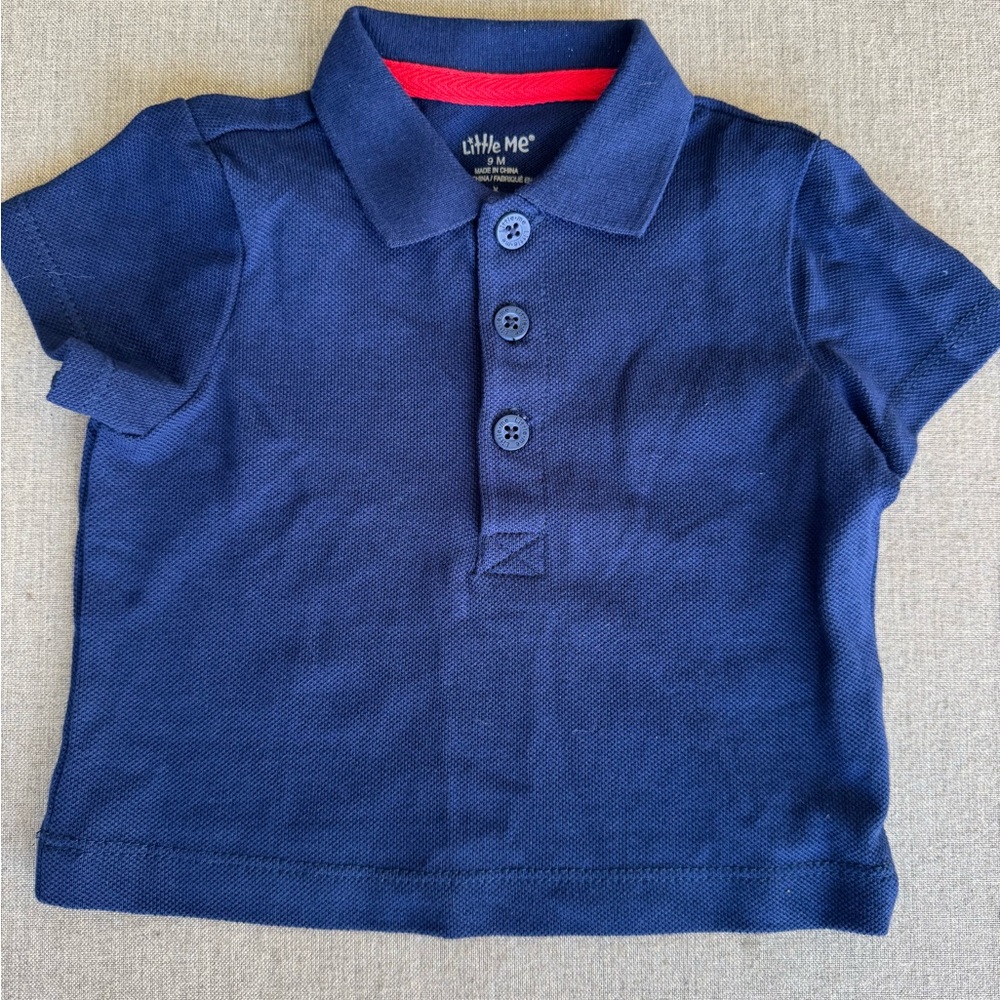 Little Me, Navy Blue, Kid’s Polo Shirt, Size 9 Months